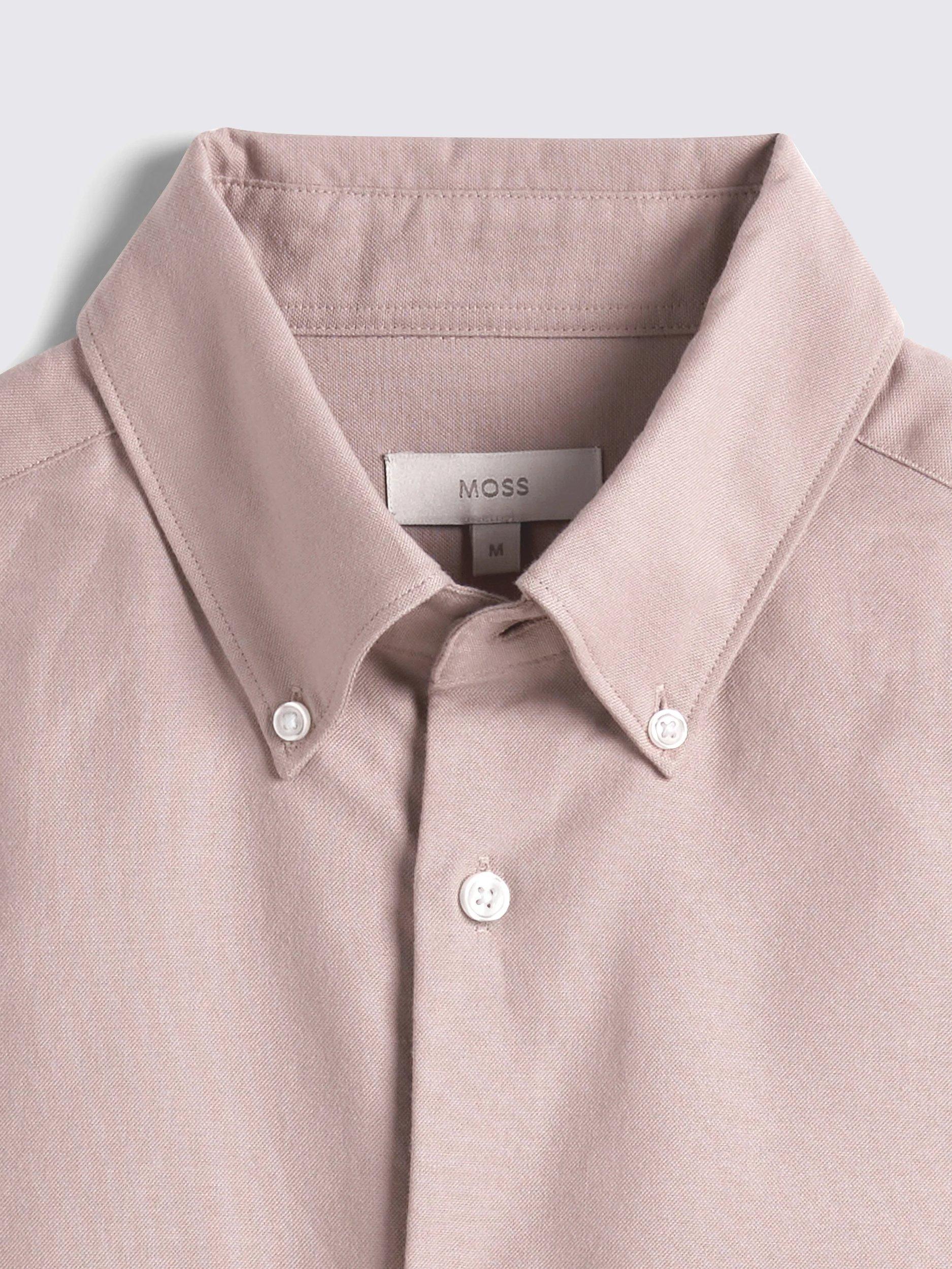 Product image 5 of 5, which shows Moss Washed Oxford Shirt, Dusky Pink, S