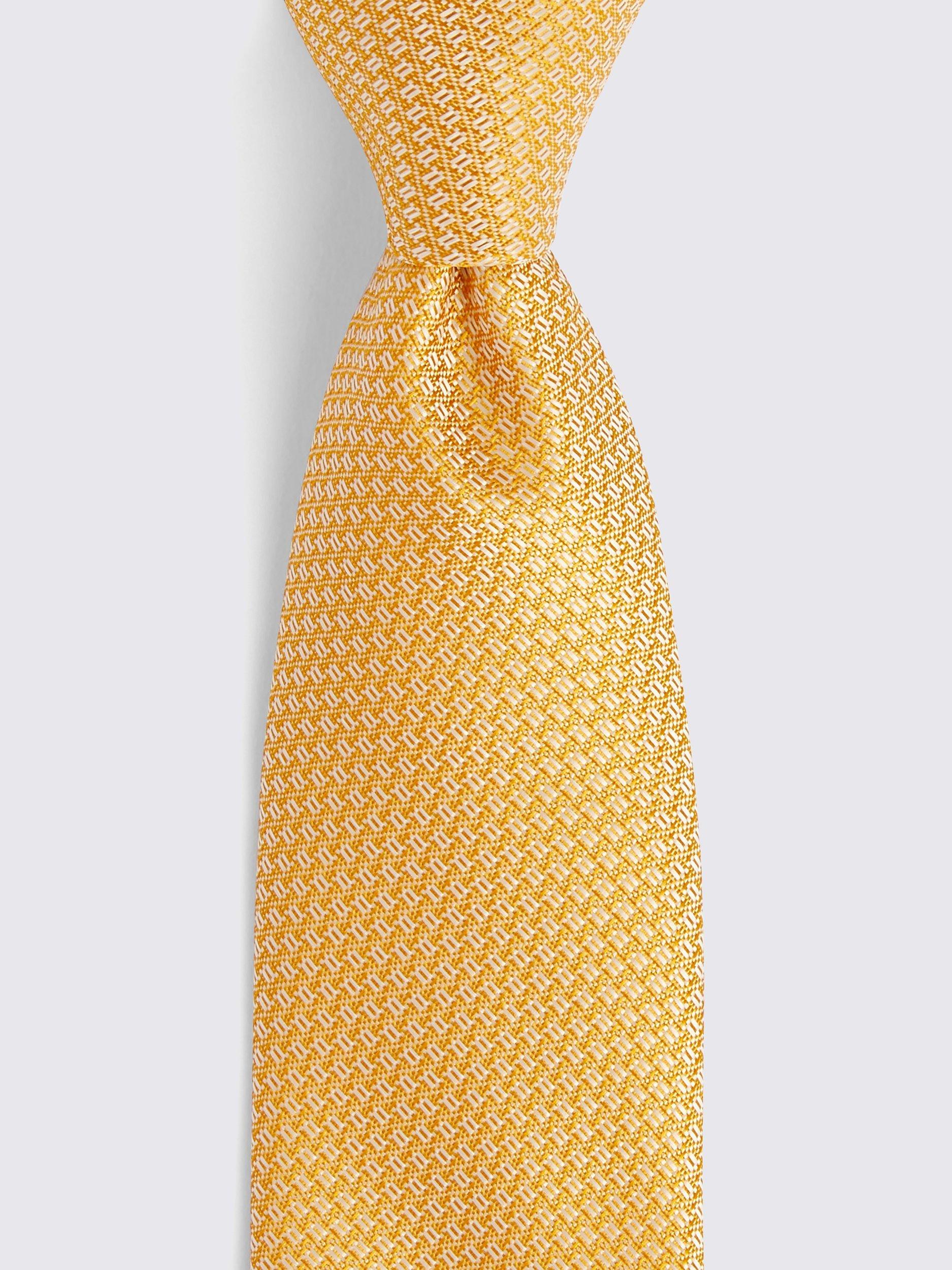 Moss Textured Tie, Yellow, One Size