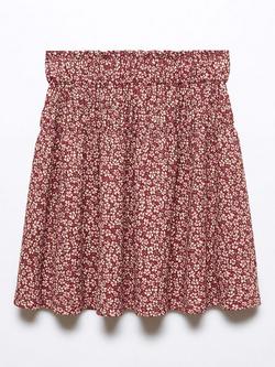 Mango Kids' Lucy Floral Print Skirt, Red/Multi - view 2, Red/Multi