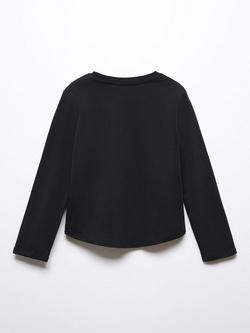 Mango Kids' Sheldon Star Print T-Shirt, Black - view 2, Black