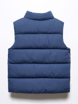 Mango Kids' Londres Quilted Gilet - view 2, Medium Blue