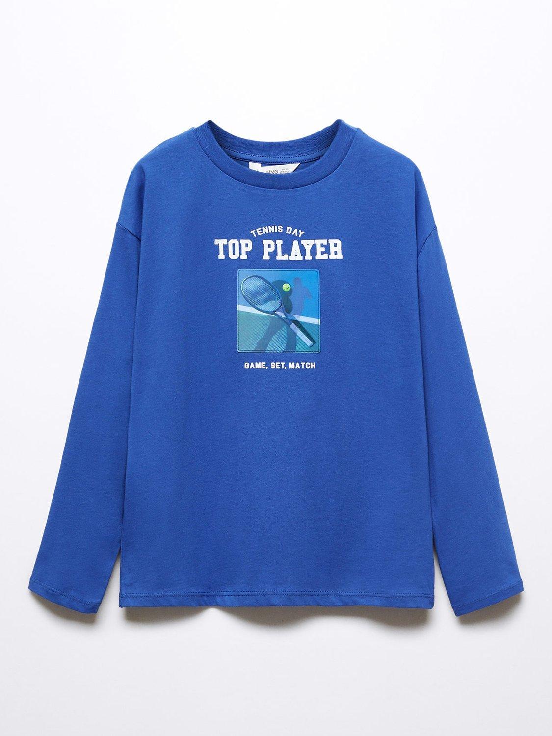 Mango Kids' Long Sleeve Champ T-shirt, Blue