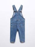 Mango Baby Lucas Long Denim Dungarees, Open Blue