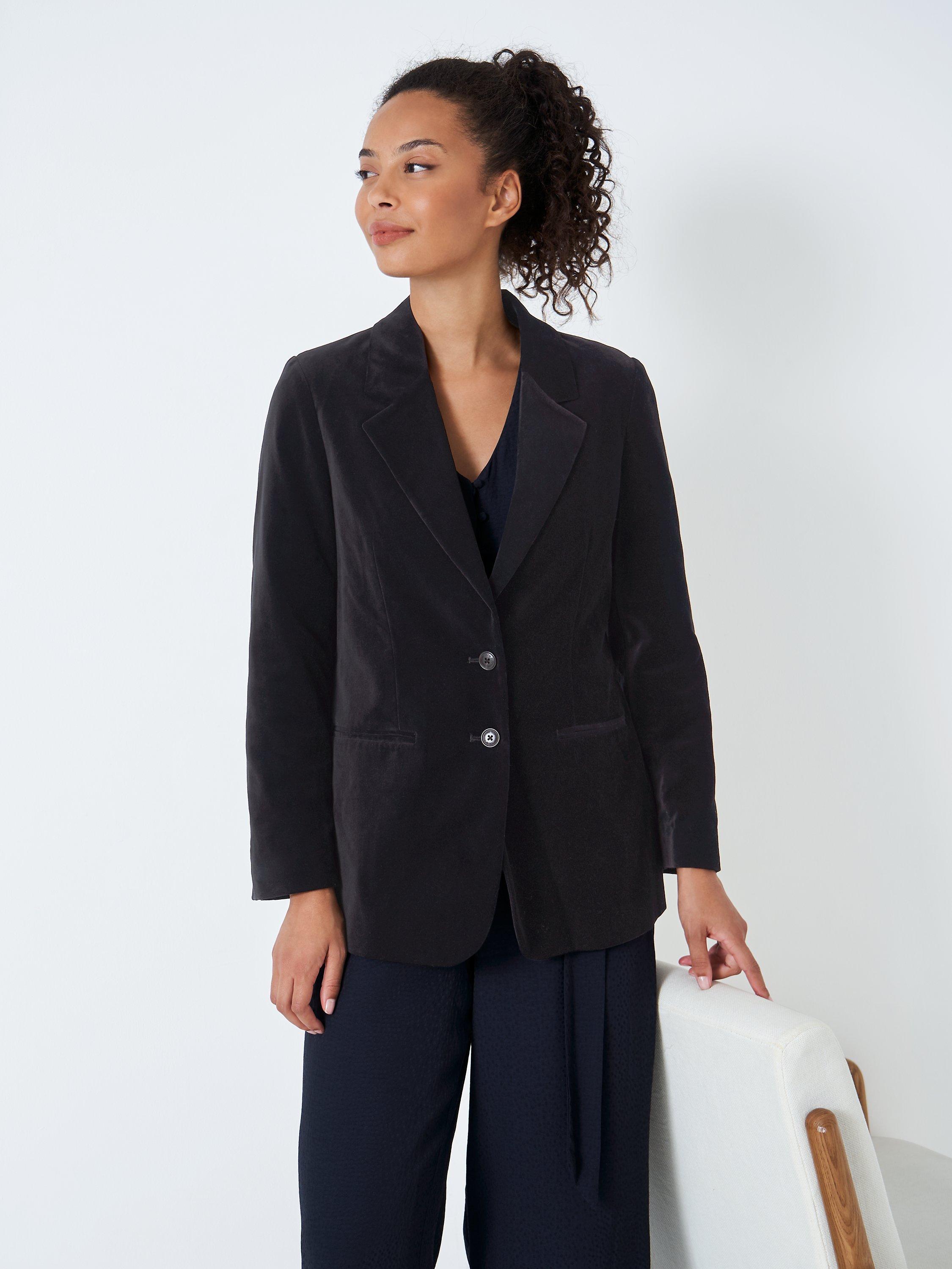 Crew Clothing Velvet Blazer, Black