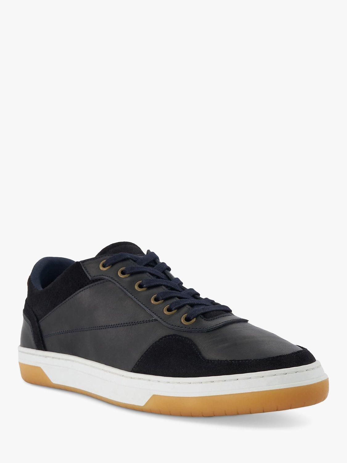 Product image 2 of 3, which shows Dune Thorin Leather Lace Up Trainers, Navy, EU40