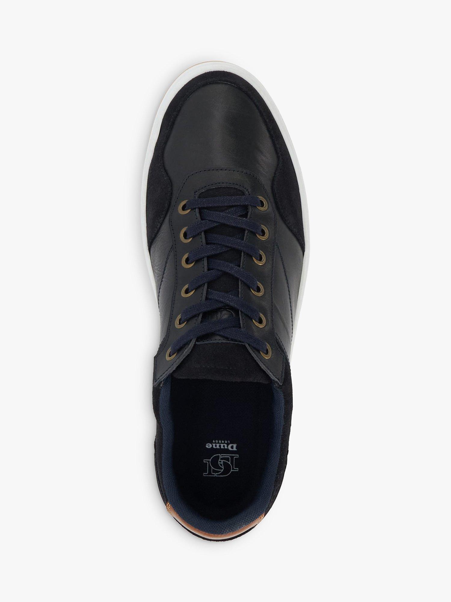 Product image 3 of 3, which shows Dune Thorin Leather Lace Up Trainers, Navy, EU40