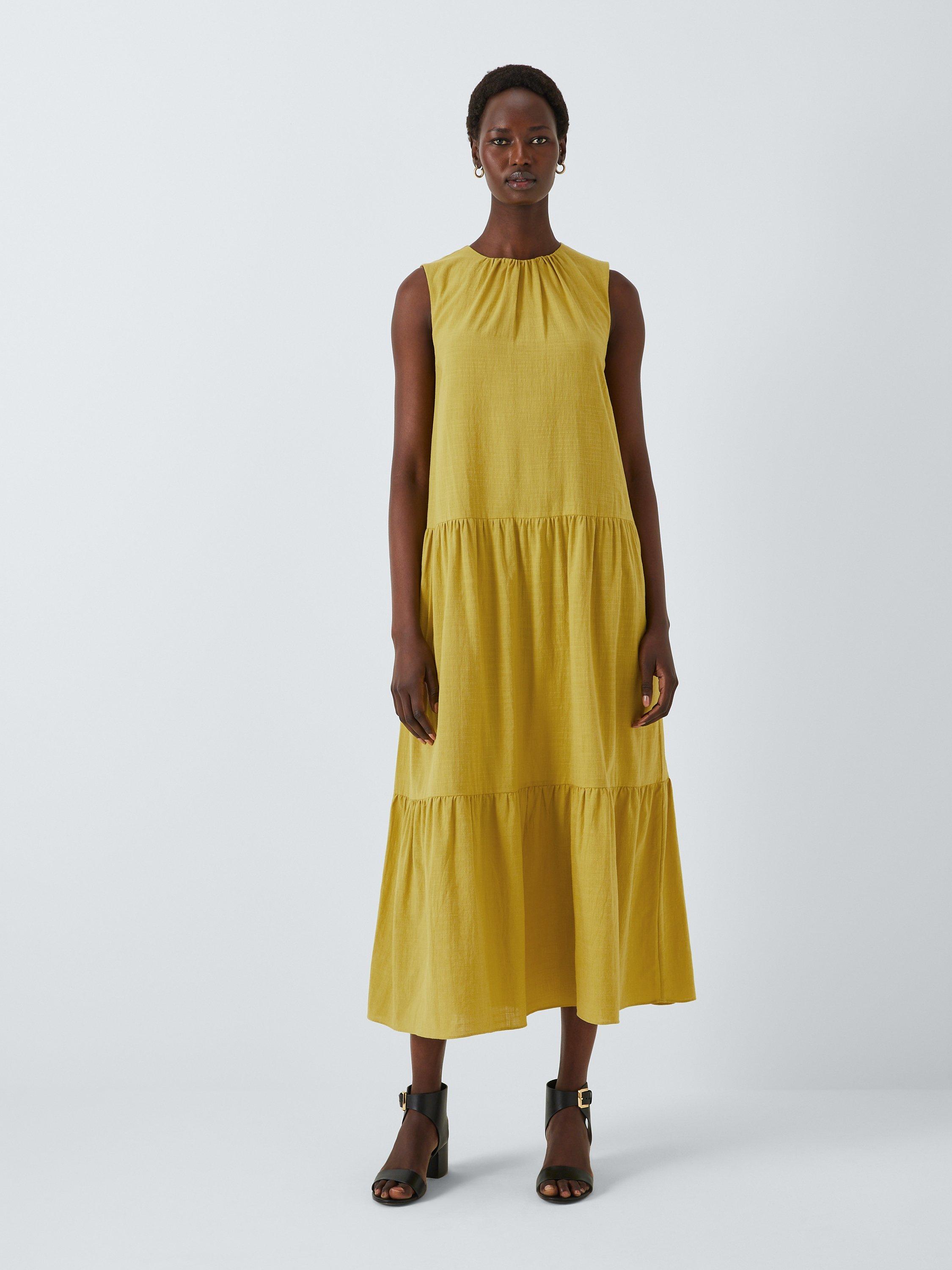 John Lewis Tiered Cotton Blend Dress