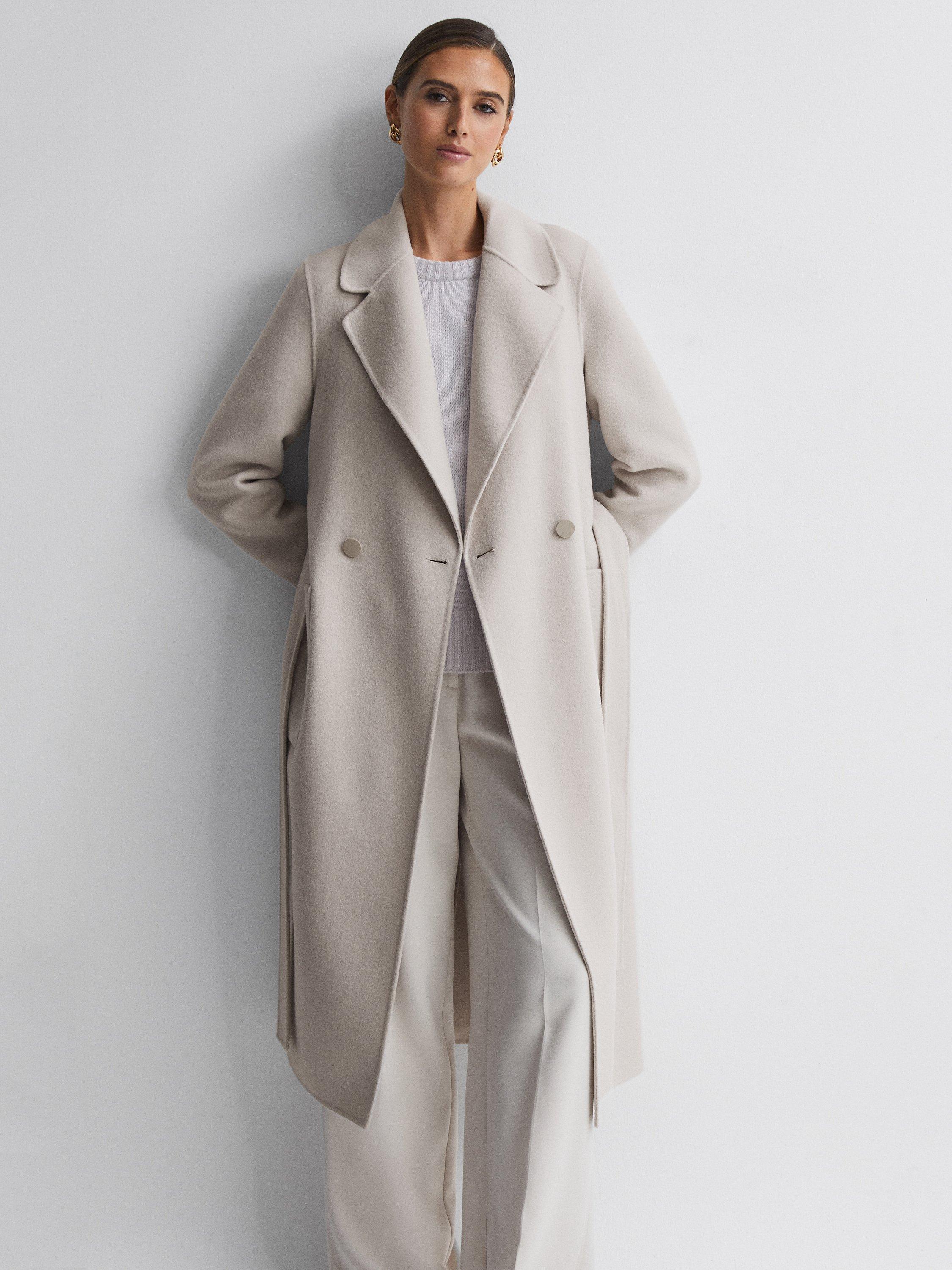 Reiss Petite Lucia Longline Coat, Stone