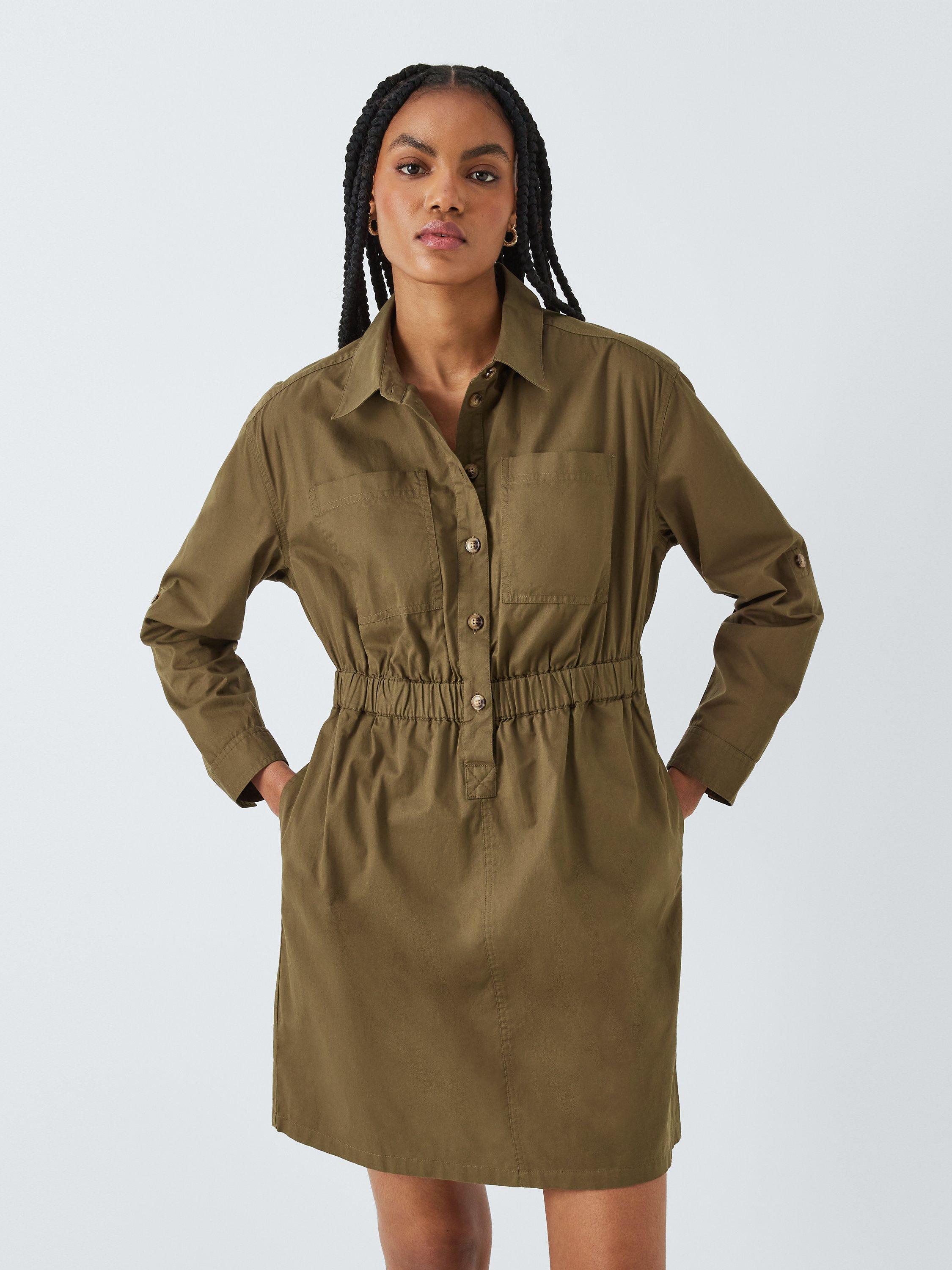 John Lewis ANYDAY Utility Mini Dress Khaki