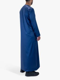 Islamic Impressions Omani Silky Tassel Throbe Jubbah - view 2, Navy