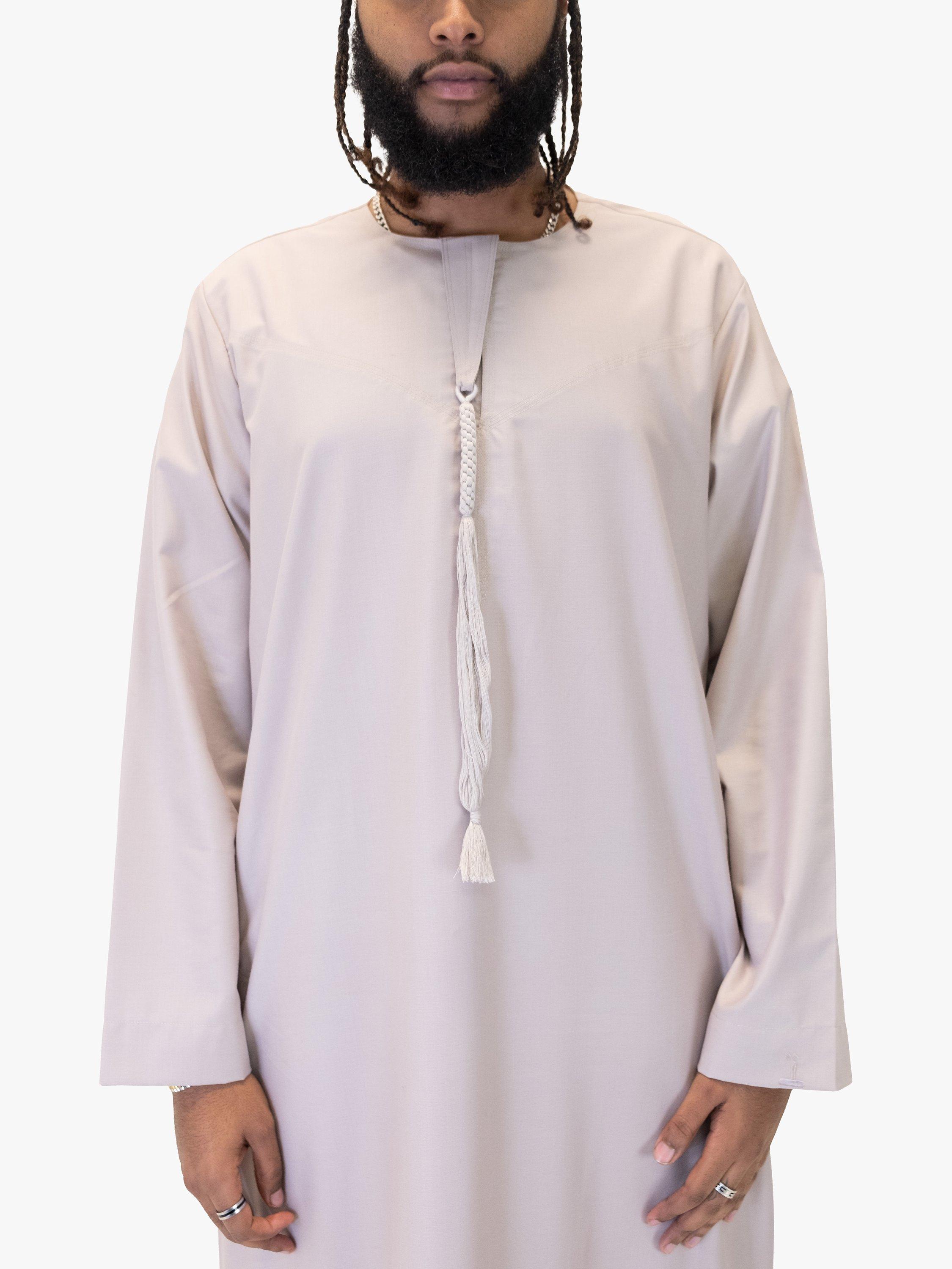 Product image 7 of 7, which shows Islamic Impressions Omani Thobe Jubbah, Beige, 58