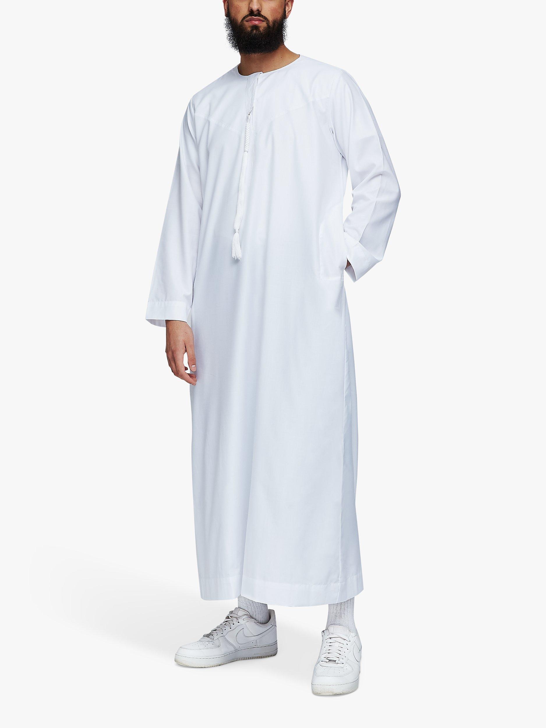 Product image 1 of 8, which shows Islamic Impressions Omani Thobe Jubbah, White, 54
