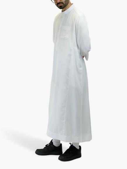 Islamic Impressions Collared Throbe Jubbah, White, White