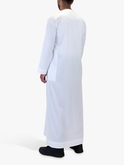 Islamic Impressions Omani Silky Tassel Thobe Jubbah - view 2, White