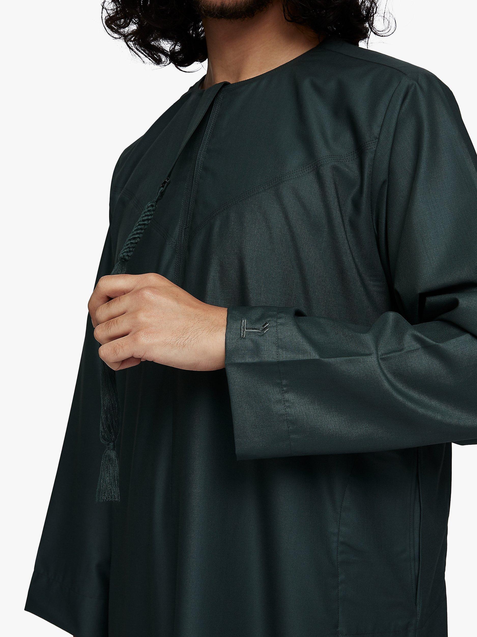 Product image 5 of 8, which shows Islamic Impressions Omani Thobe Jubbah, Dark Green, 56