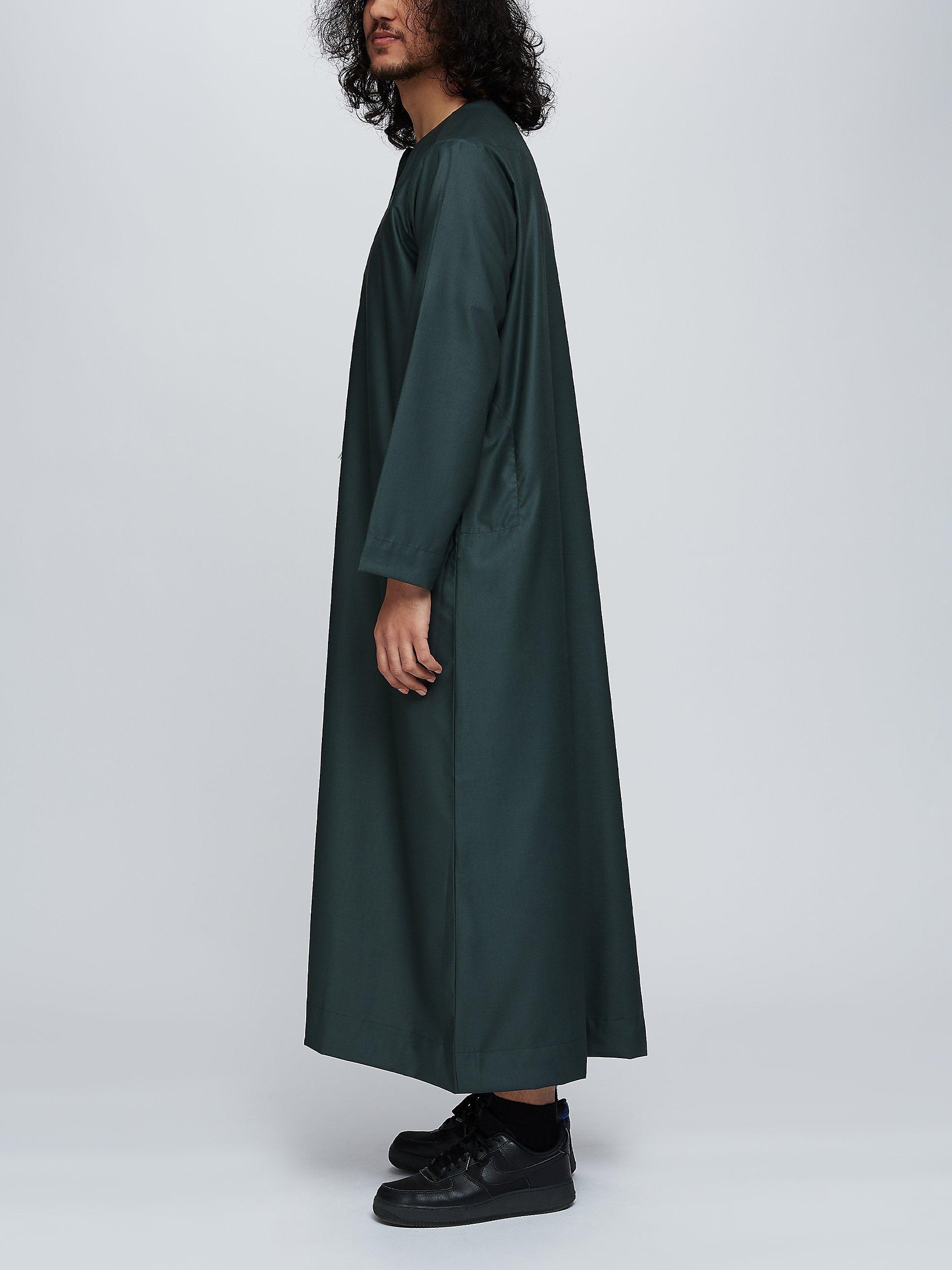 Product image 8 of 8, which shows Islamic Impressions Omani Thobe Jubbah, Dark Green, 56