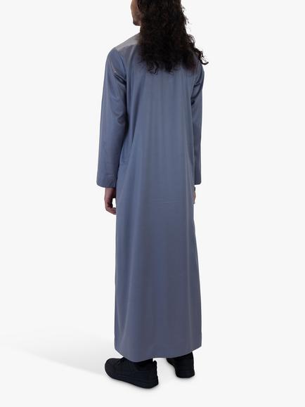 Islamic Impressions Omani Silky Tassel Thobe Jubbah - view 2, Grey