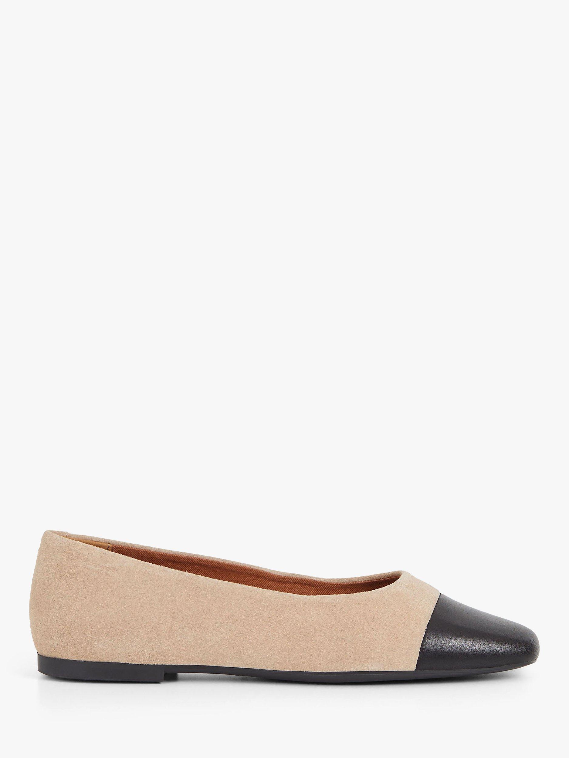 Product image 1 of 3, which shows Vagabond Shoemakers Jolin Suede Ballet Pumps, Safari/Black, 8