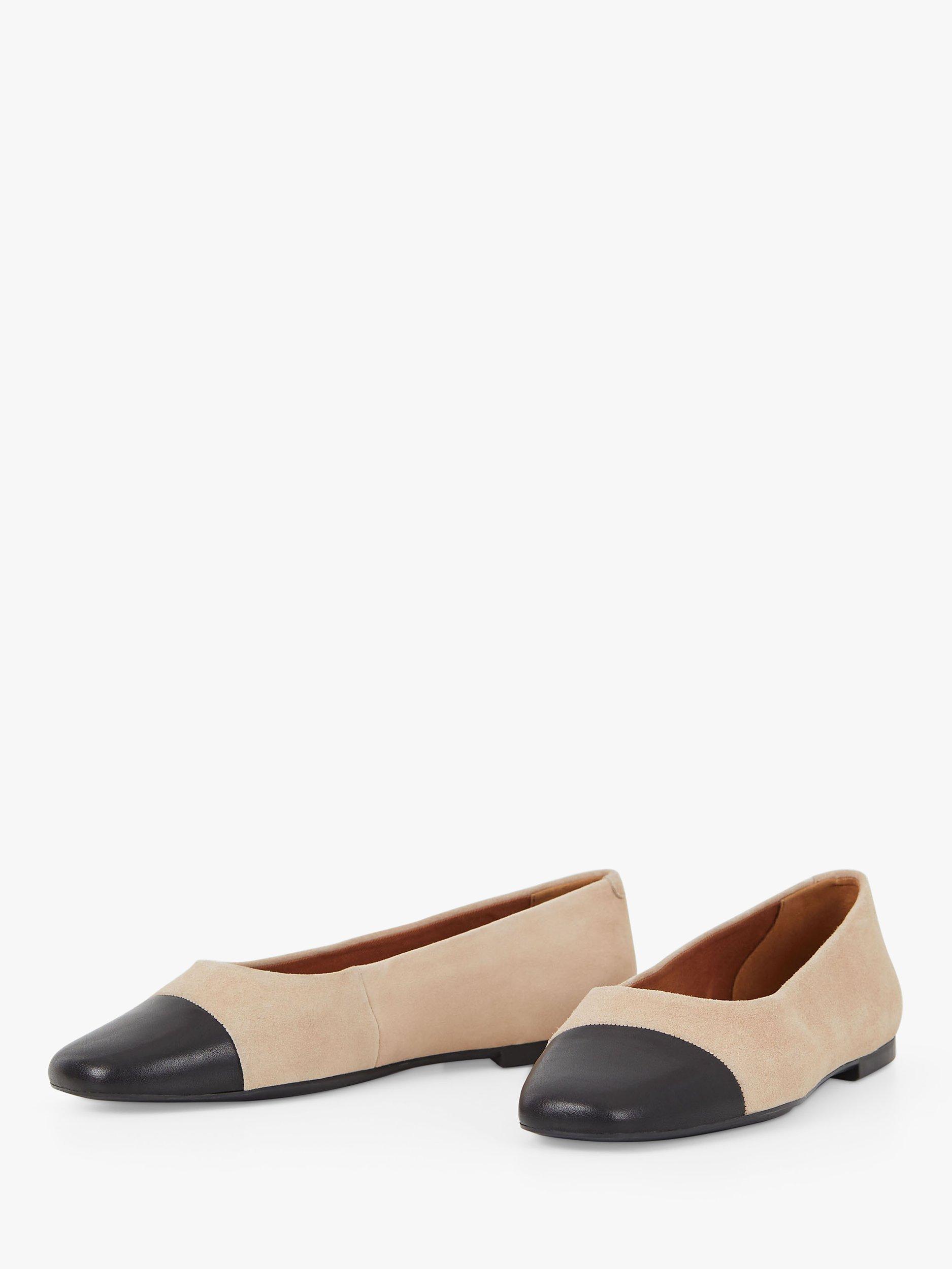 Product image 2 of 3, which shows Vagabond Shoemakers Jolin Suede Ballet Pumps, Safari/Black, 8