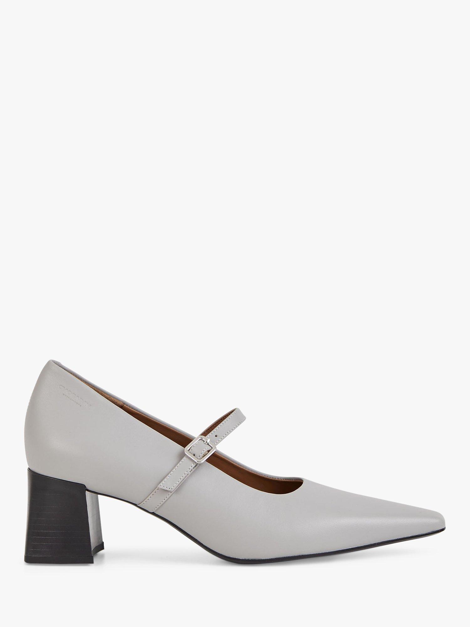 Vagabond Shoemakers Altea Leather Pointed Toe Heeled Mary Jane Shoes Steel Blue