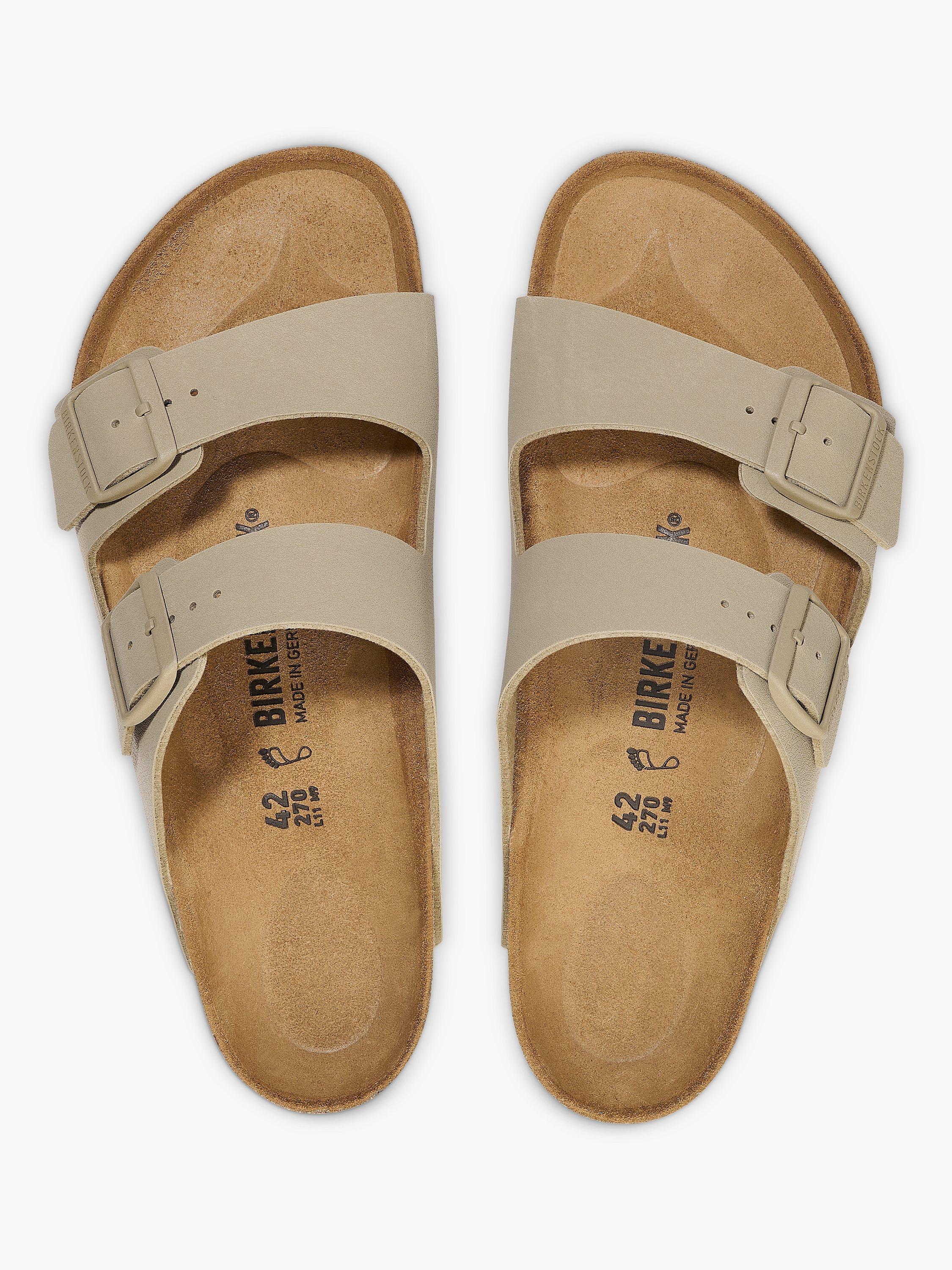 Product image 3 of 3, which shows Birkenstock Arizona Regular Fit Birko Flor Sandals, Faded Khaki, 7