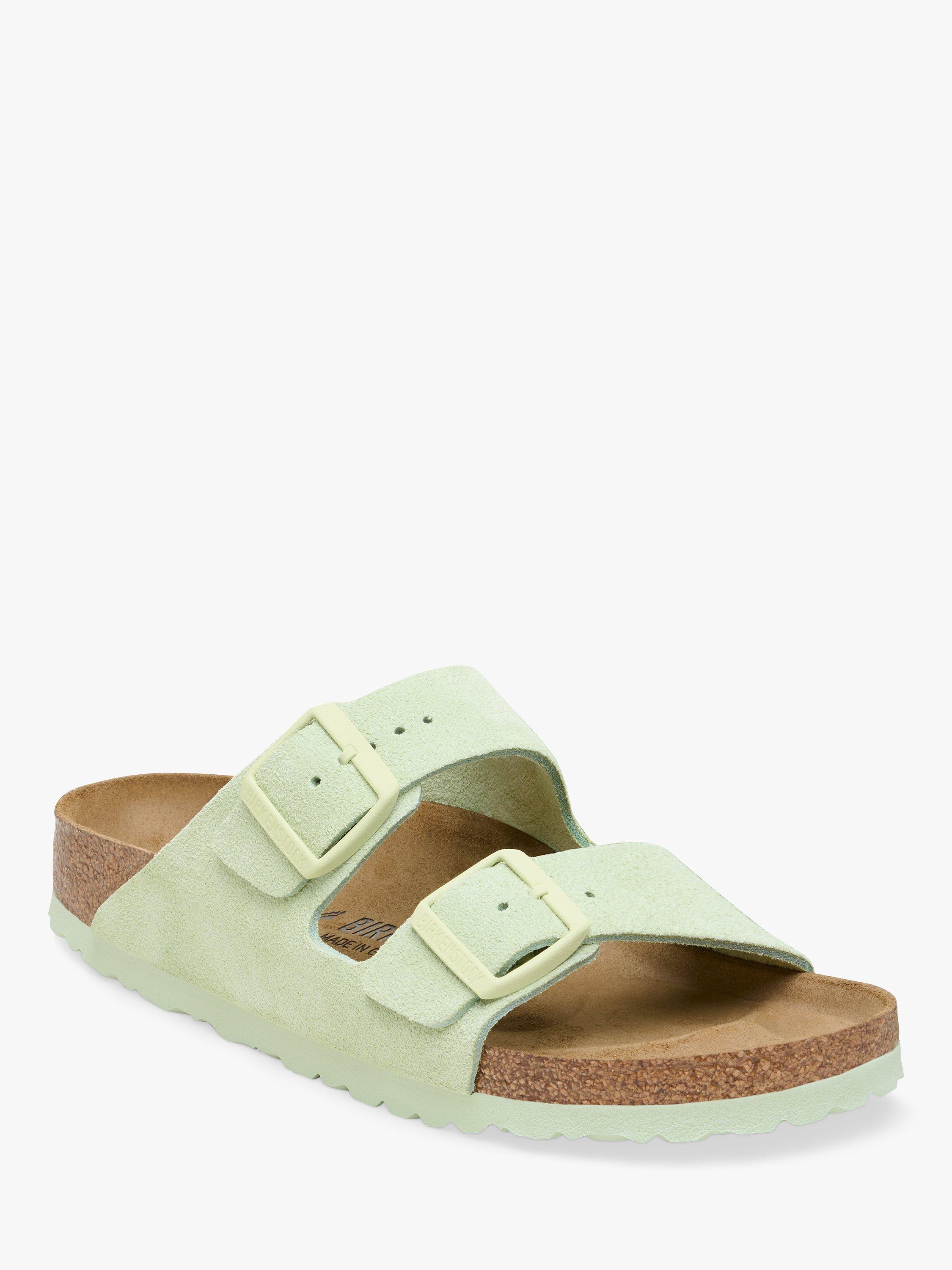 Product image 2 of 3, which shows Birkenstock Arizona Regular Fit Birko Flor Sandals, Faded Lime, 4