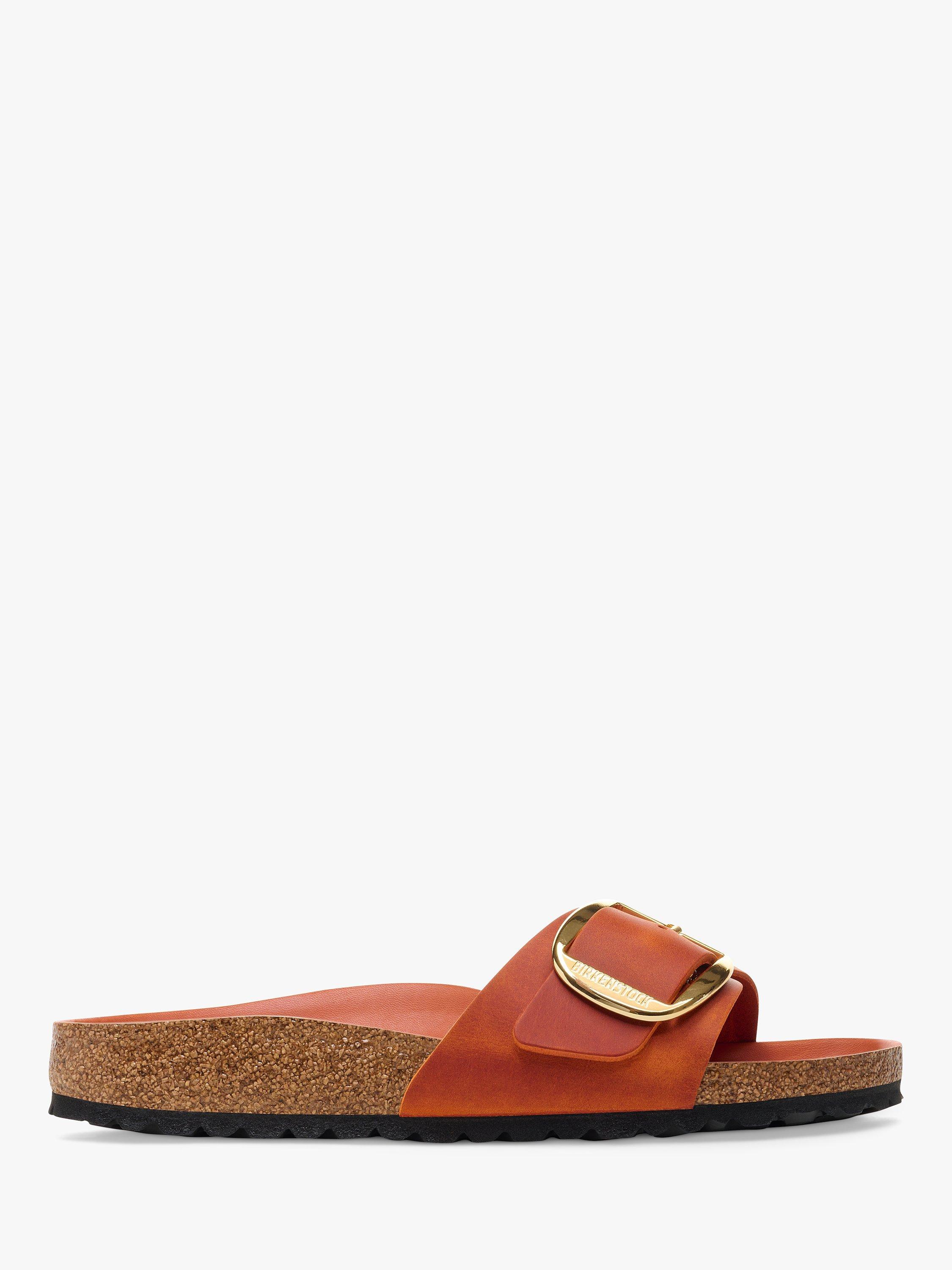 Birkenstock Madrid Big Buckle Oiled Nubuck Leather Sandals, Burnt Orange