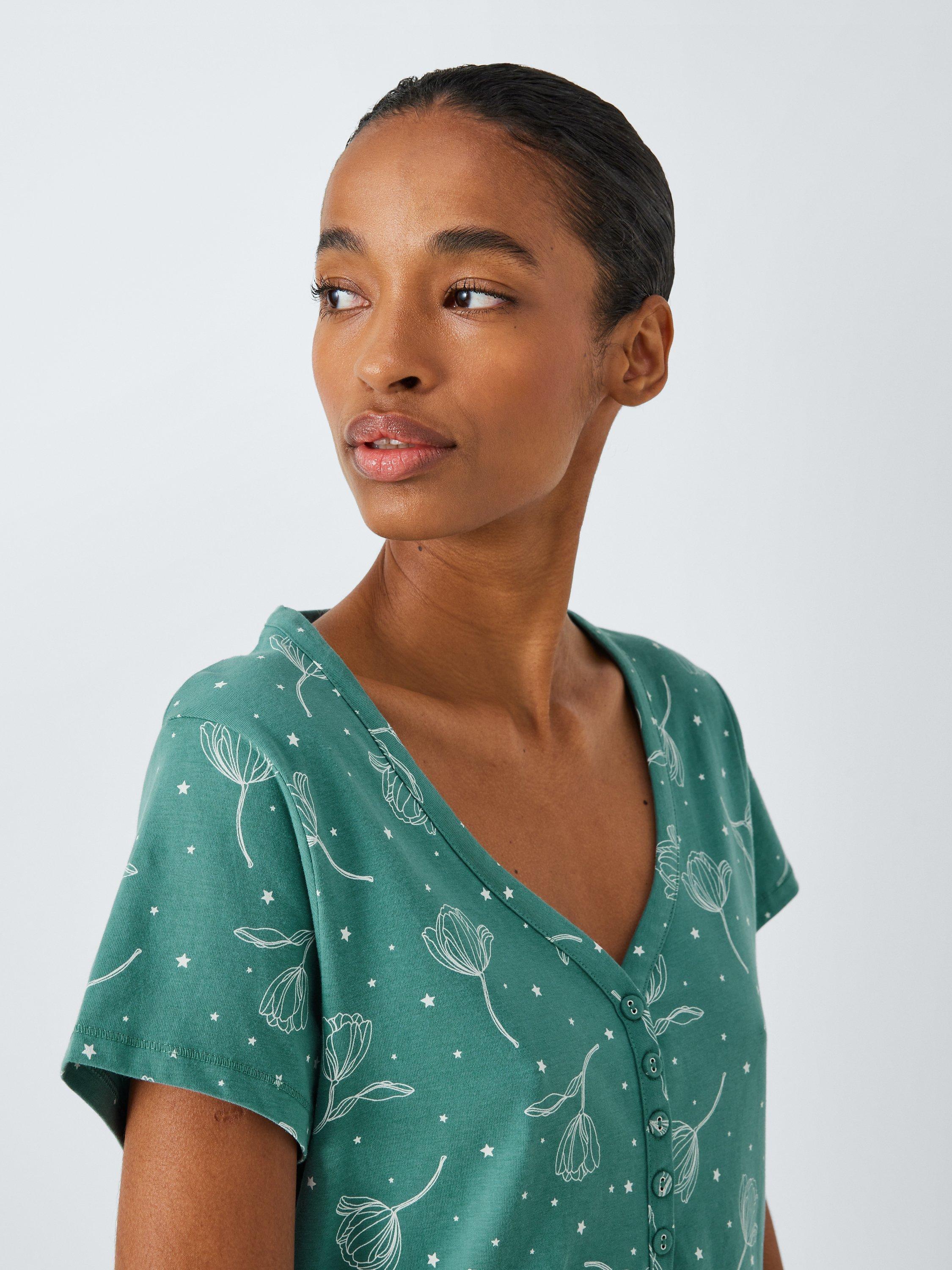 Product image 5 of 6, which shows John Lewis Casey Notch Neck Night Dress, Deep Sea, 8