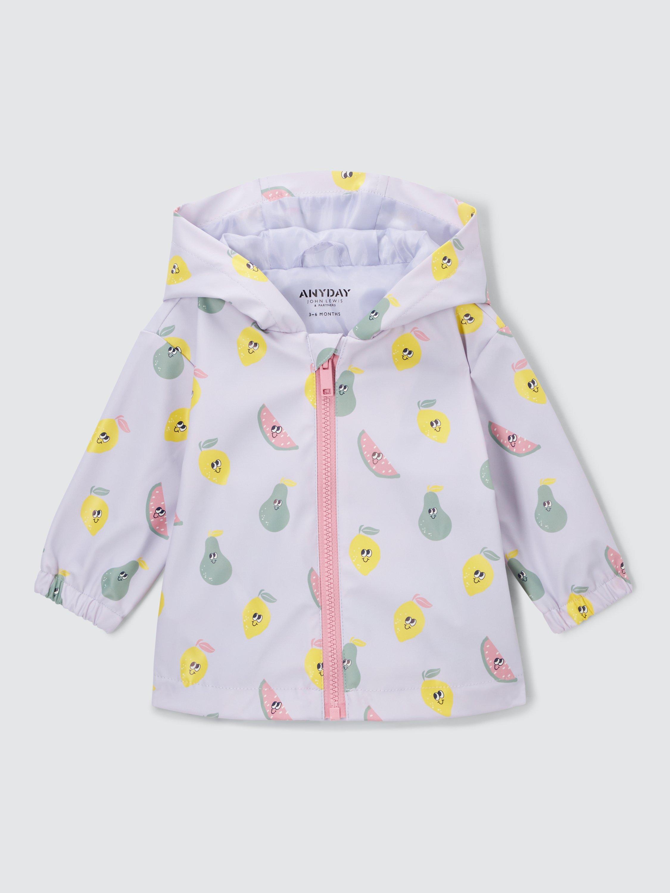 John Lewis ANYDAY Baby Fruit Print Raincoat, Multi