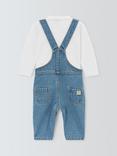 John Lewis Baby Denim Dungarees & T-Shirt Set, Blue