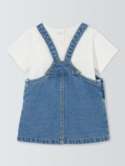 John Lewis Baby T-Shirt & Pinafore Set, Denim - view 2, Denim