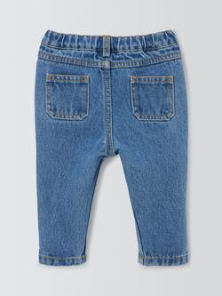 John Lewis Baby Cotton Stretch Jeans, Denim - view 2, Denim