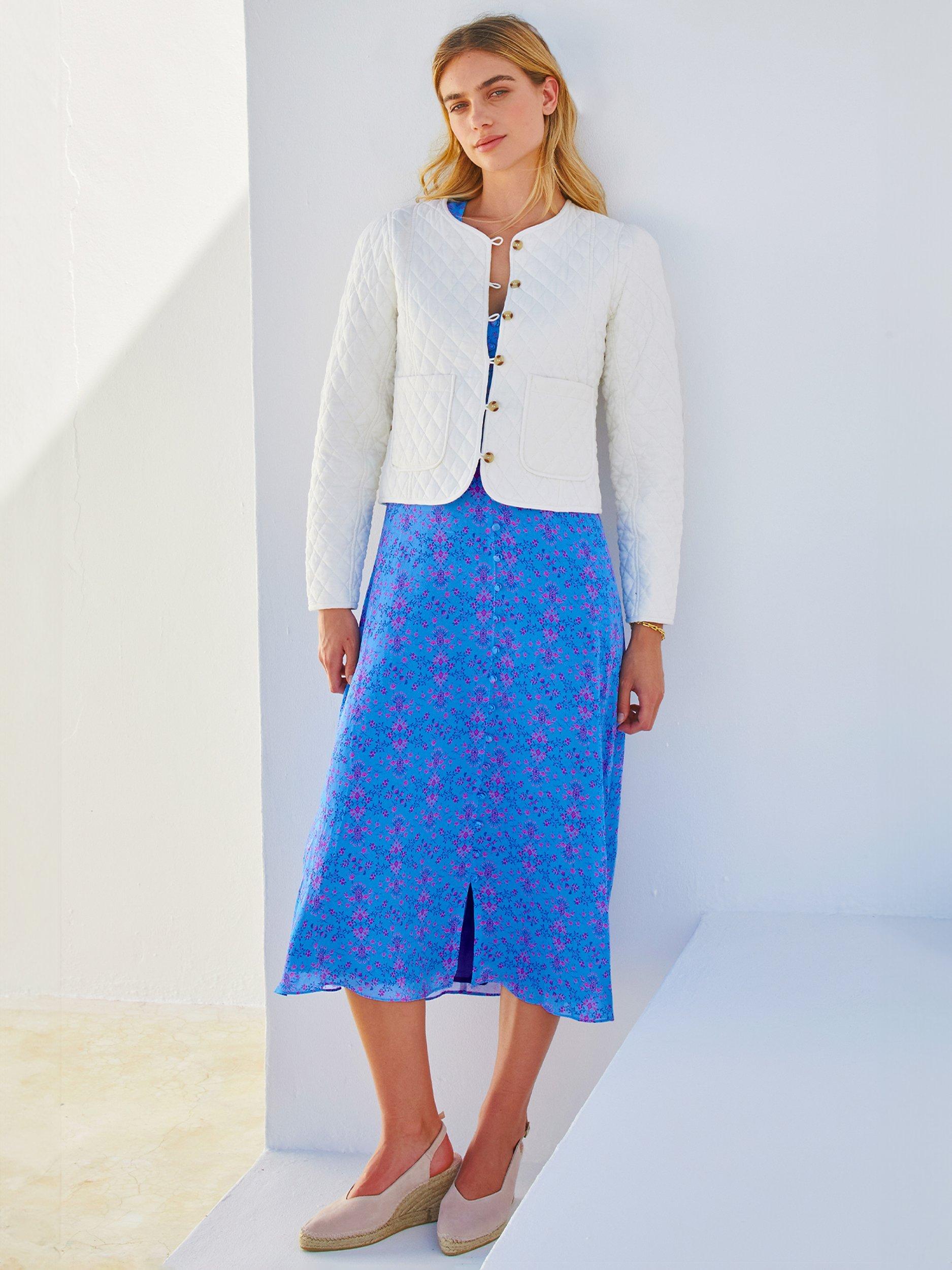 Product image 3 of 3, which shows Aspiga Sally Anne Midi Tea Dress, Fantasy Forest Blue, XL