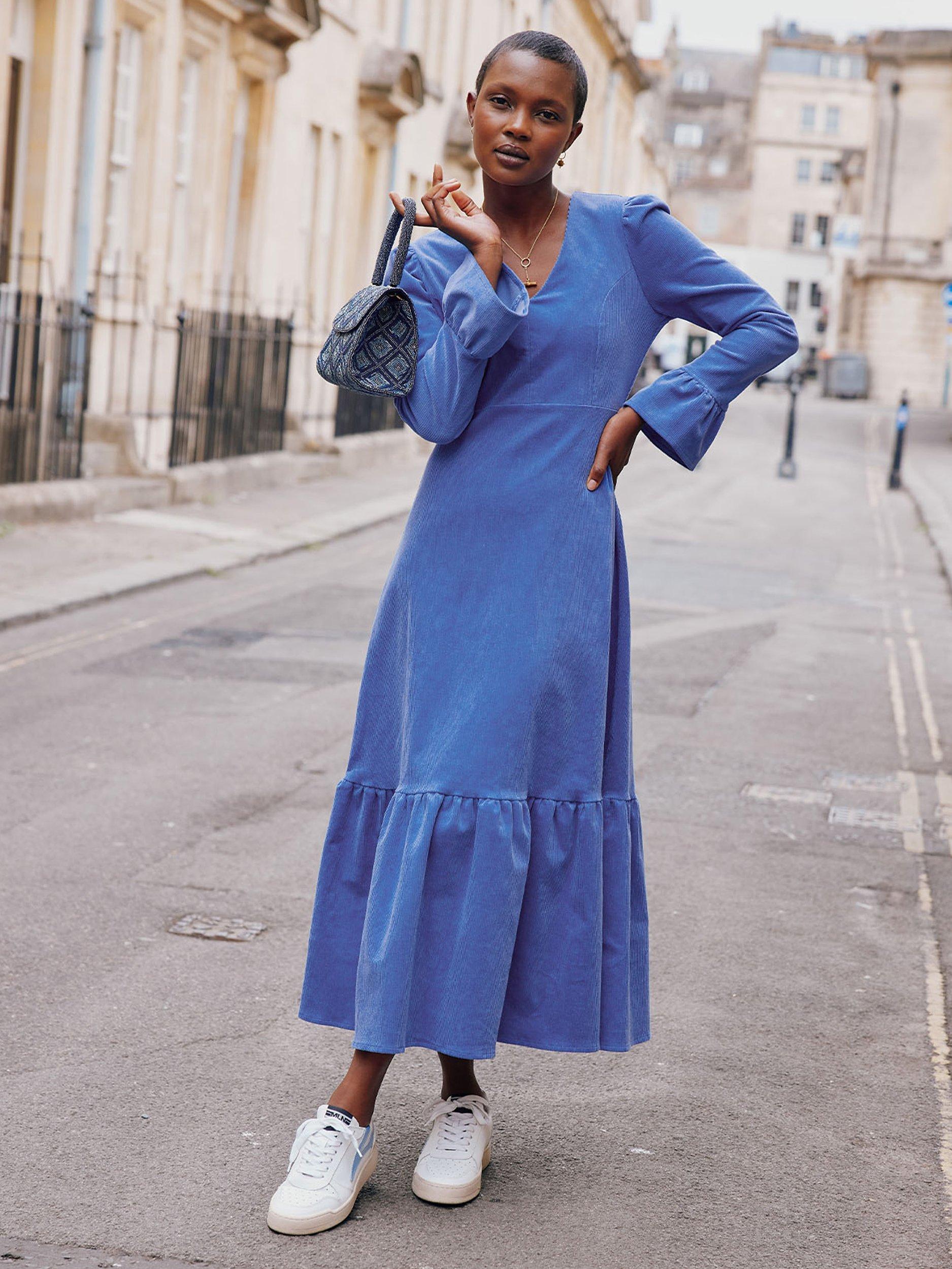 Aspiga Victoria V Neck Corduroy Midi Dress