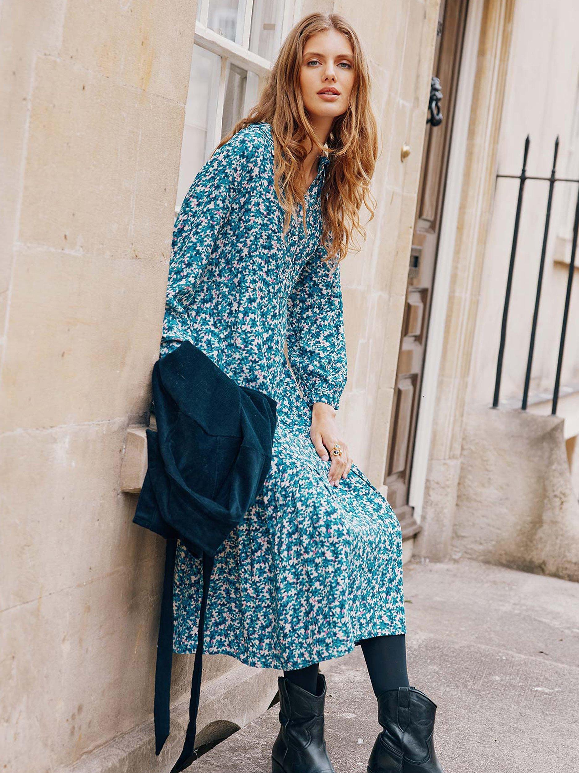 Product image 5 of 5, which shows Aspiga Lara Day Midi Dress, Blue/Multi, XXL