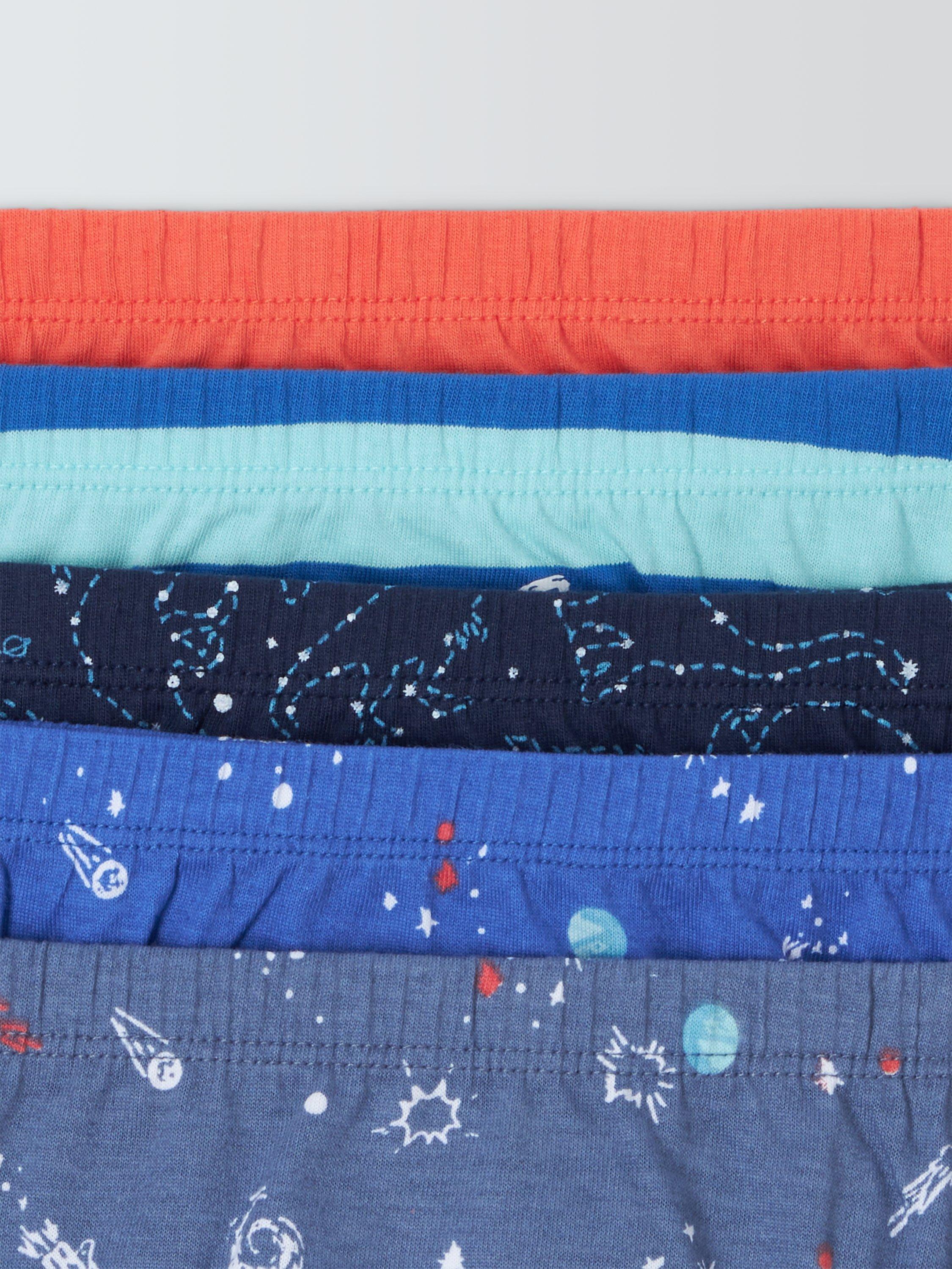 John Lewis Kids' Space Dinosaur Print Briefs, Pack of 5, Multi, 3-4 years