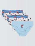 John Lewis Kids' London Print Briefs, Pack of 5, Blue/Multi