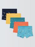 John Lewis Kids' Plane Print Trunks, Pack of 5, Multi