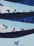 John Lewis Kids' Dragon Print Trunks, Pack of 5, Blue/Multi