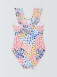 John Lewis Kids' Leopard Print Swimsuit, White/Multi