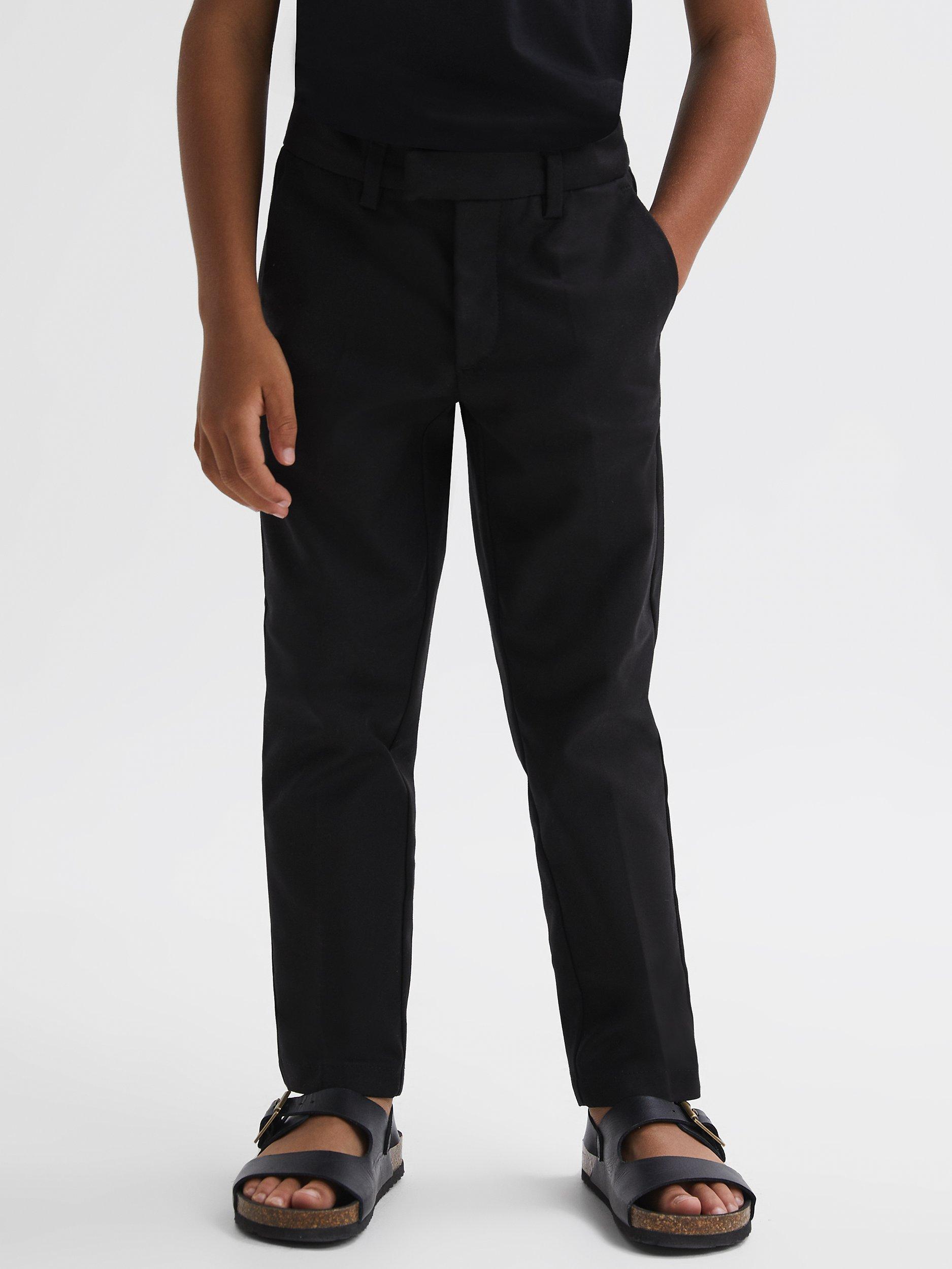 Product image 1 of 5, which shows Reiss Kids' Eastbury Slim Fit Chino Trousers, Black, 8-9 years
