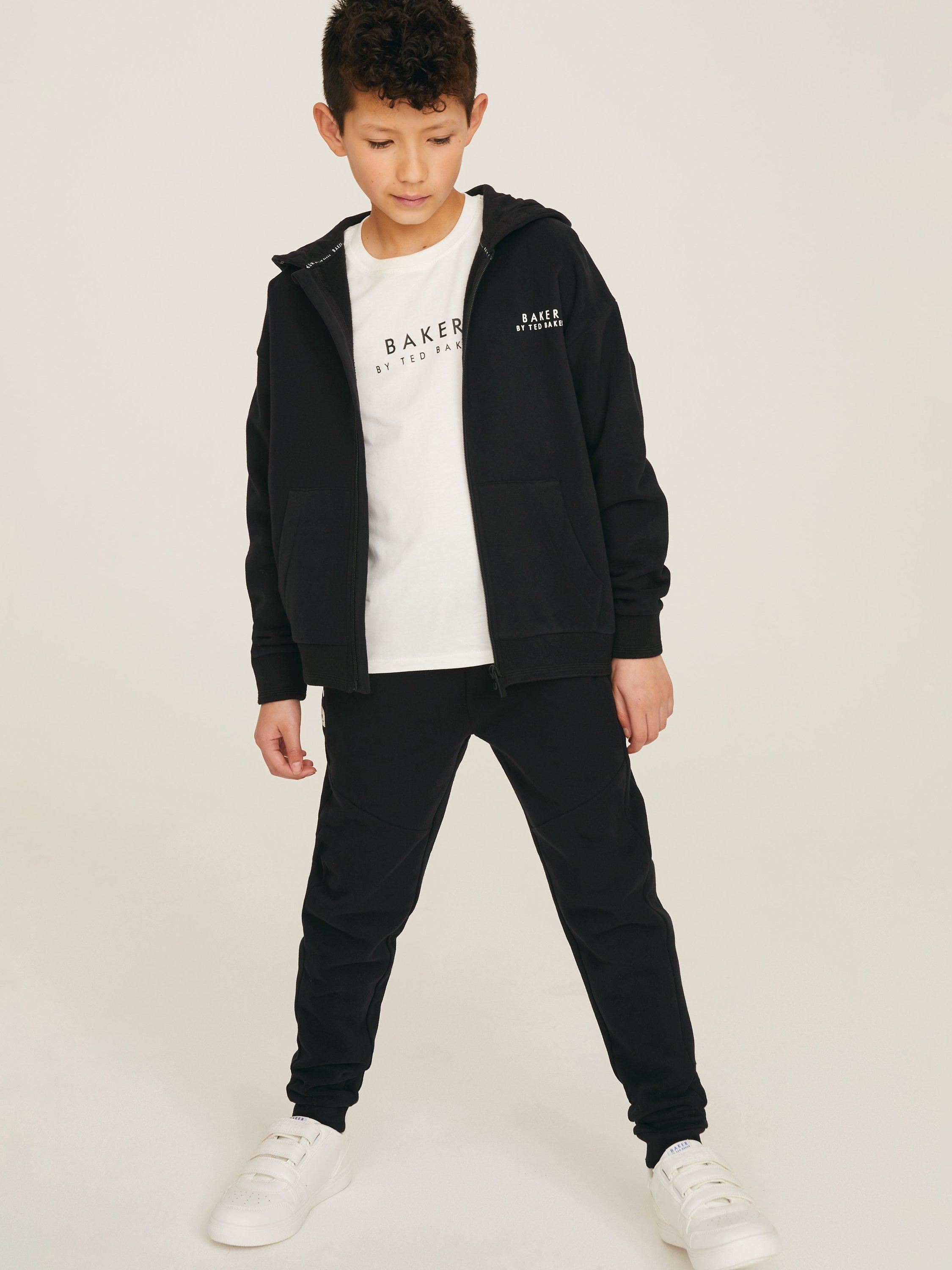 Baker by Ted Baker Kids' Zip Through Hoodie, Black