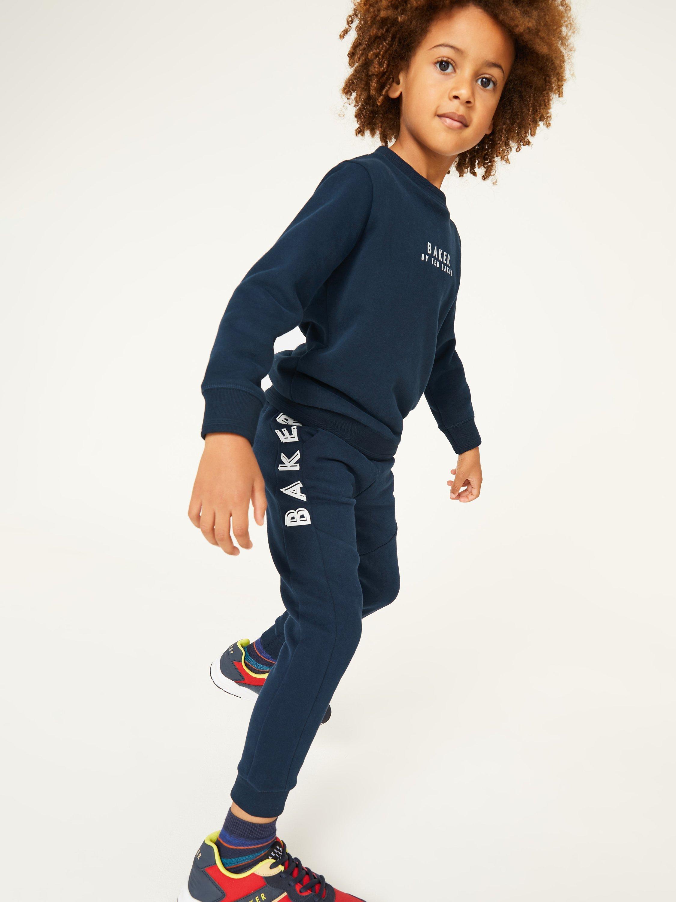Ted Baker Kids' Logo Drawstring Joggers, Blue Navy