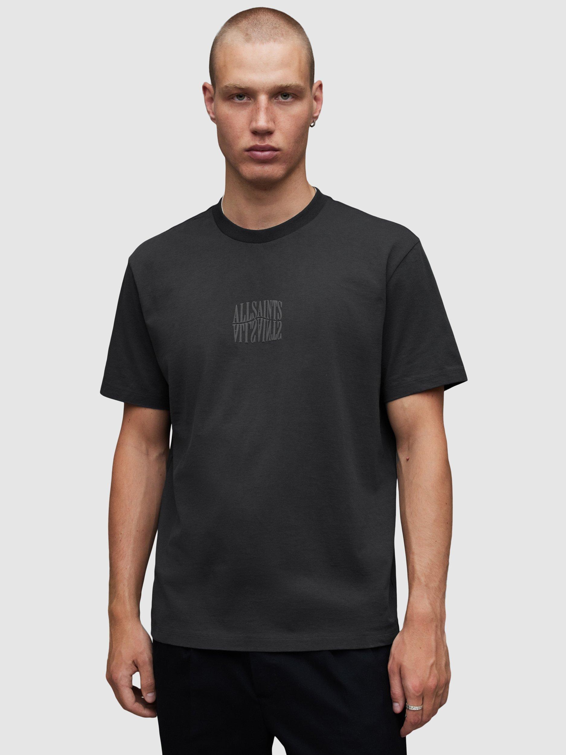 AllSaints Varden Short Sleeve Crew Neck T-Shirt, Washed Black