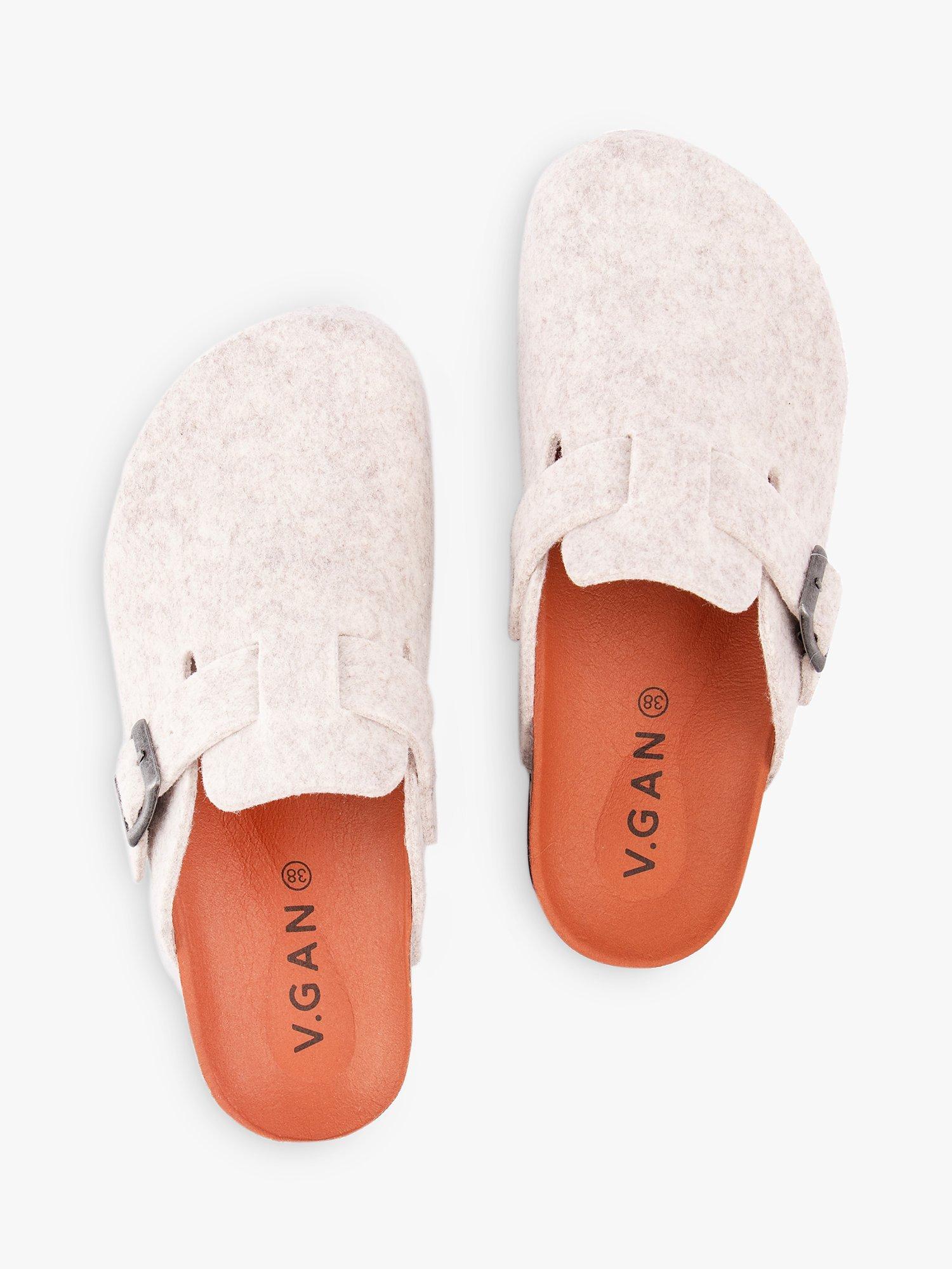 Product image 3 of 7, which shows V.GAN Vegan Taro Mule Footbed Sandals, Cream, 3