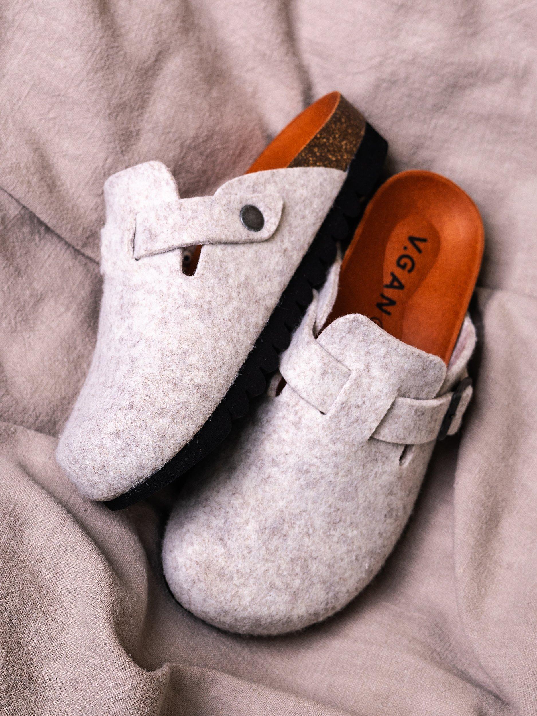 Product image 7 of 7, which shows V.GAN Vegan Taro Mule Footbed Sandals, Cream, 3
