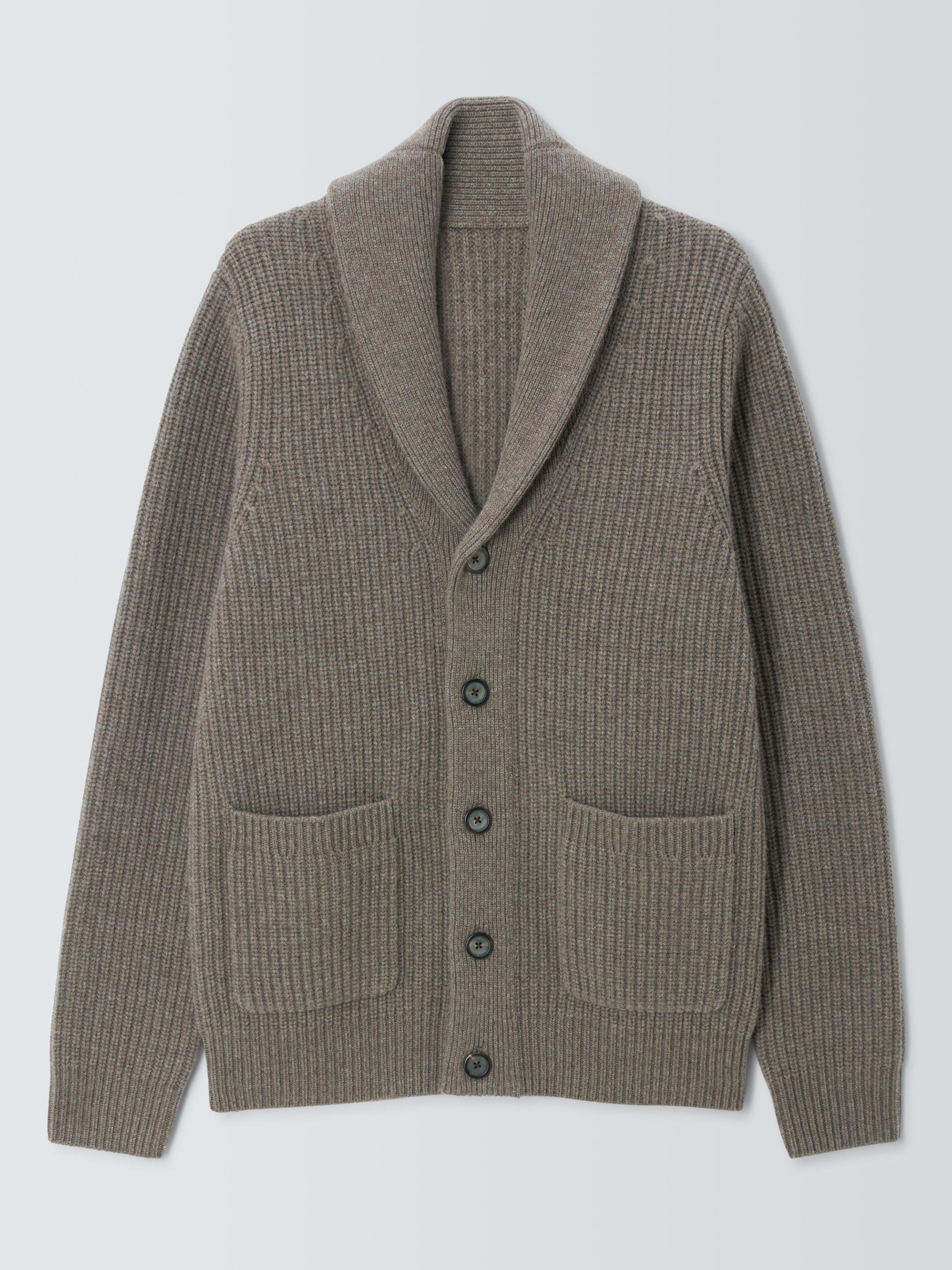 John Lewis Wool Cashmere Blend Shawl Neck Cardigan Oatmeal