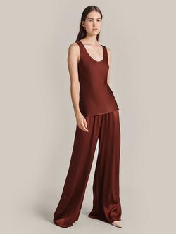 Ghost Margot Satin Vest Top - view 2, Terracotta