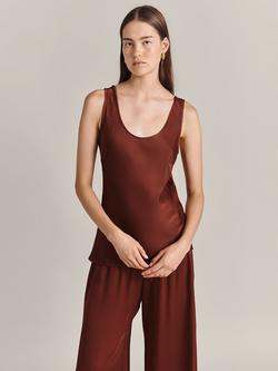 Ghost Margot Satin Vest Top, Terracotta