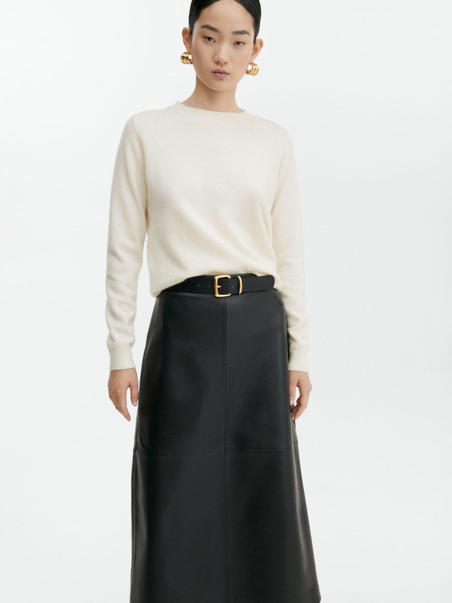 Mango Bahia Cashmere Jumper, Light Beige